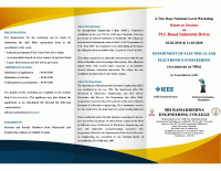 National Level Technical Workshop Hands on Sessions on PLC Based Industrial Drives 2020 Workshop Poster